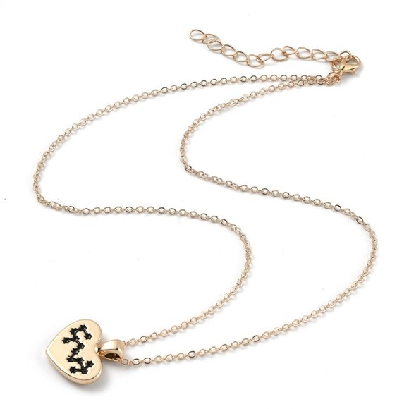 Gold and Black Crystals Scorpio constellation pendant necklace W extender chain - Picture 2 of 4